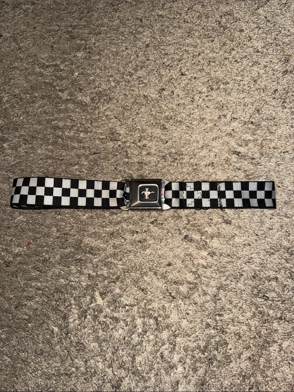 🖤FORD CHECKERED SEATBELT BELT SIZE ONE SIZE FITS ALL🖤